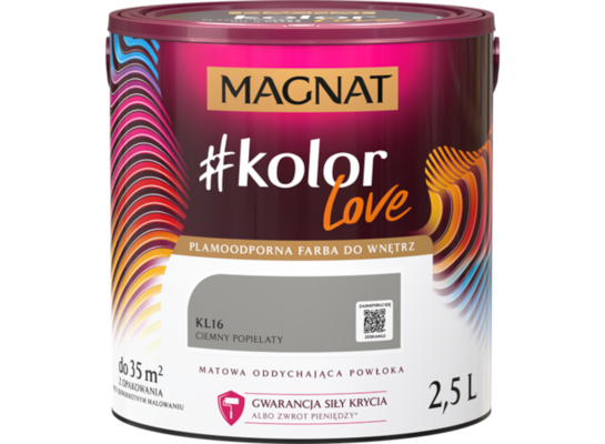 Farba #Kolor Love KL16 ciemny popielaty 2,5 l Magnat