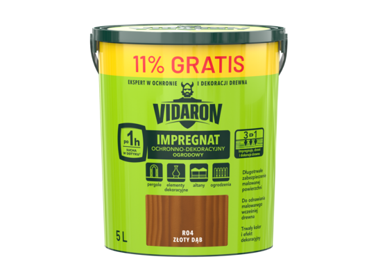 Impregnat Ochronno-Dekoracyjny Ogrodowy R04 złoty dąb 5 l VIDARON