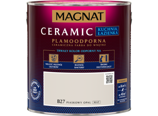 Farba ceramiczna MAGNAT Kitchen&Bathroom piaskowy opal B27 2,5 l