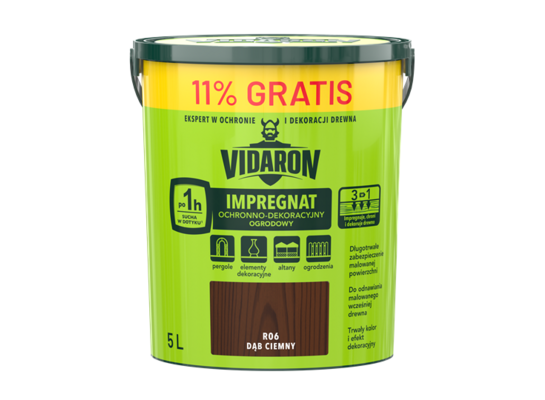 Impregnat Ochronno-Dekoracyjny Ogrodowy R06 dąb ciemny 5 l VIDARON