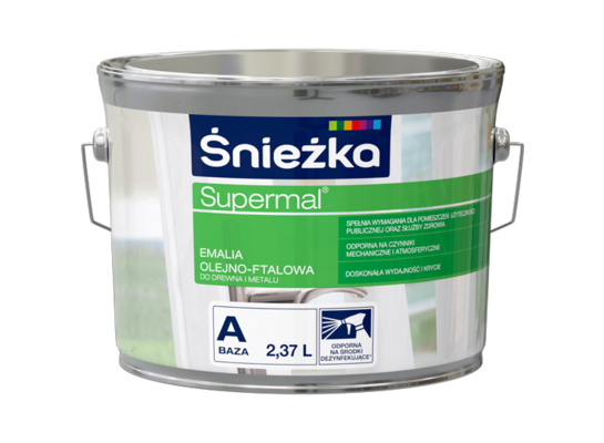 Farba olejno-ftalowa Supermal Baza A biały 2,37 l Śnieżka