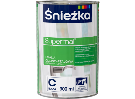Farba emaliowa olejno-ftalowa Supermal Baza C Transparentna 0,9 l