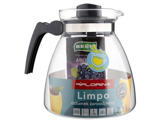 Dzbanek żaroodporny LIMPO 2,1 l + herbata