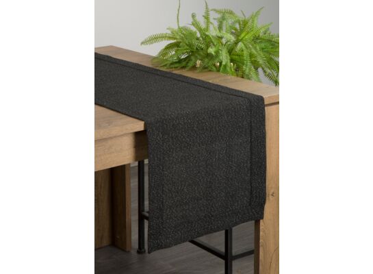 Bieżnik dekoracyjny Stella 40 x 180 cm czarny