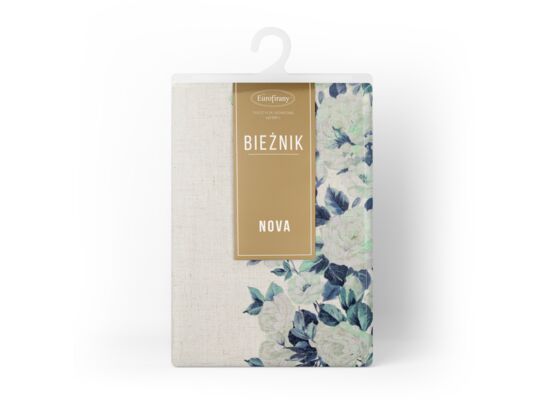 Bieżnik dekoracyjny Natu 40 x 180 cm beżowo-niebieski