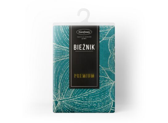 Bieżnik dekoracyjny Blink 16 35 x 140 cm ciemnoturkusowy