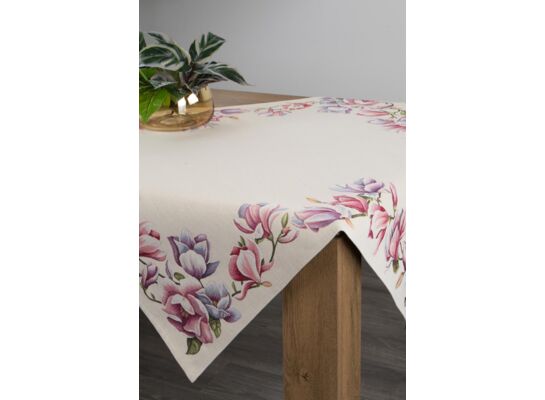 Obrus dekoracyjny gobelinowy 100 x 100 cm beżowy