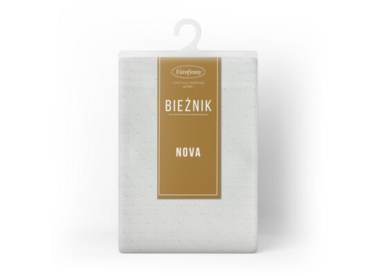 Bieżnik dekoracyjny Ellen 40 x 180 cm biało-srebrny