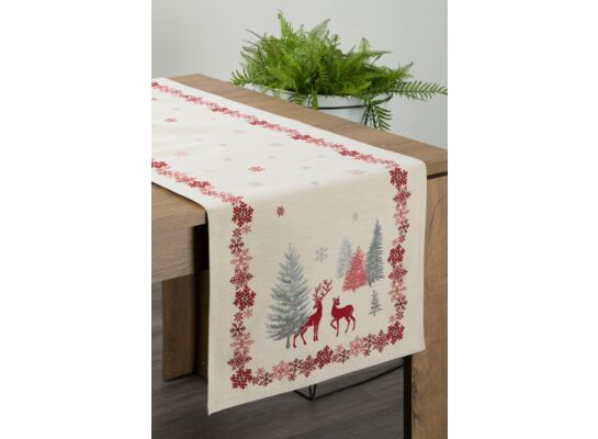 Bieżnik dekoracyjny gobelinowy 40 x 100 cm kremowy