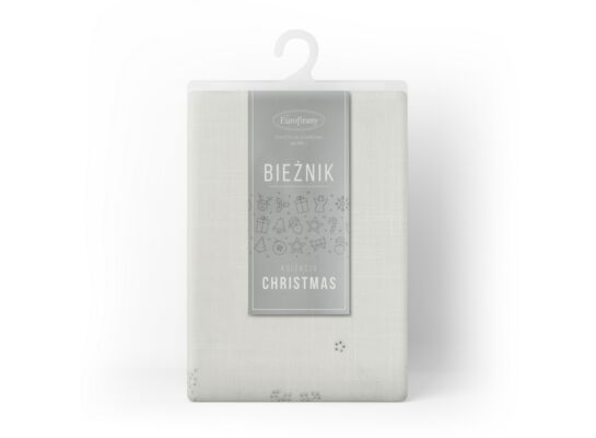 Bieżnik dekoracyjny Agata 40 x 180 cm srebrny