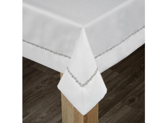 Obrus dekoracyjny Paola 140 x 180 cm biały
