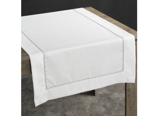 Bieżnik dekoracyjny Paola 40 x 140 cm biały