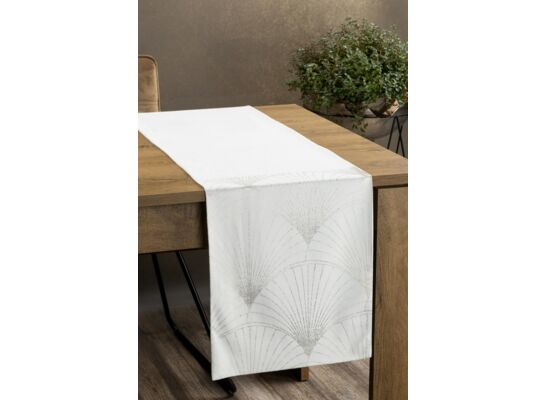 Bieżnik dekoracyjny Velvet Blink 35 x 140 cm biały