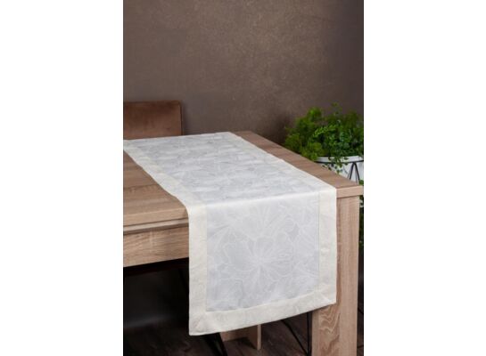 Bieżnik dekoracyjny LENA 40 x 200 cm kremowo-złoty