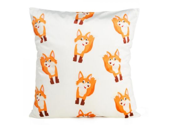 Poszewka dekoracyjna D91 Kids 9B, 45 x 45 cm Velvet biało-pomarańczowa