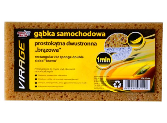 Gąbka samochodowa prostokątna dwustronna brązowa