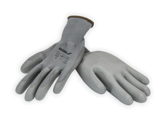 Rękawice ochronne PU BH1009R10 szare DEDRA