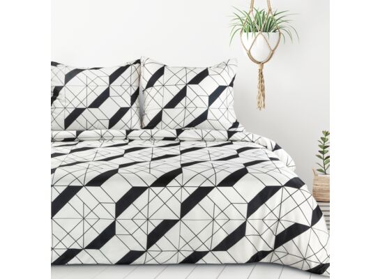 Komplet pościeli GEO 140 x 200 cm, 70 x 80 cm/x 1 biało-czarny