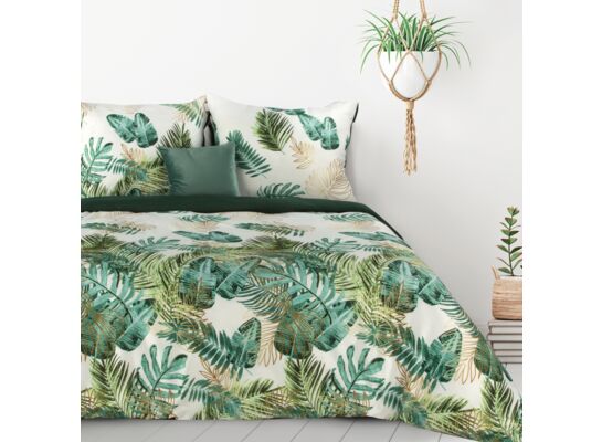 Komplet pościeli DAWOSA 160 x 200 cm, 70 x 80 cm/x 2 biało-zielony