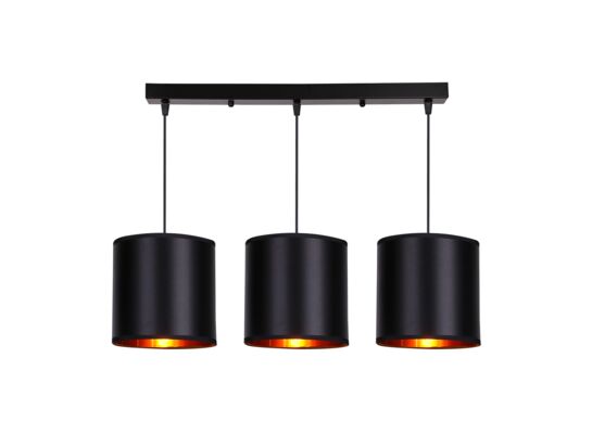 Lampa wisząca CANDIDA czarny 3 x 40 W E27 abażur czarny