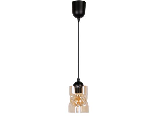 Lampa wisząca FELIS czarny 1 x 60 W E27 klosz bursztynowy
