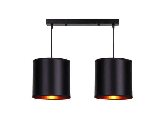 Lampa wisząca CANDIDA czarny 2 x 40 W E27 abażur czarny