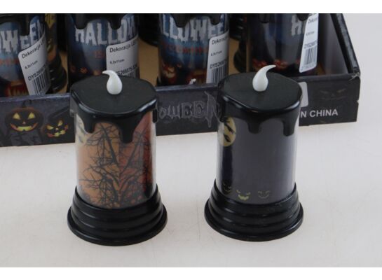 Dekoracja LED czarna świeca 11 cm