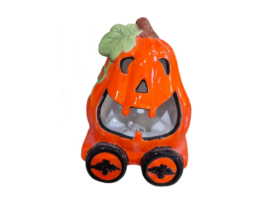 Figurka pomarańczowa dynia z LED 10 cm