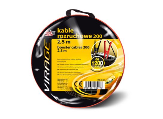 Kable rozruchowe 200 2,5 m miedziane Moje Auto VIRAGE