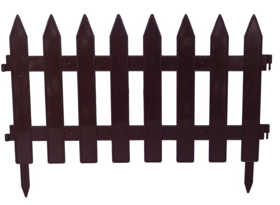 Płotek ogrodowy długość 3,20 (7 elementów) brązowy