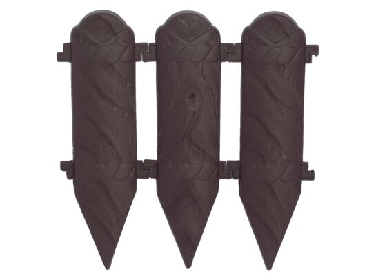 Płotek ogrodowy drewnopodobny (26 elementów) brązowy