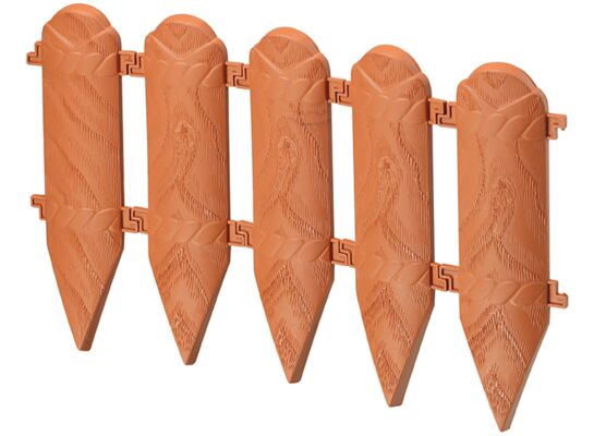 Płotek ogrodowy drewnopodobny (26 elementów) terakota