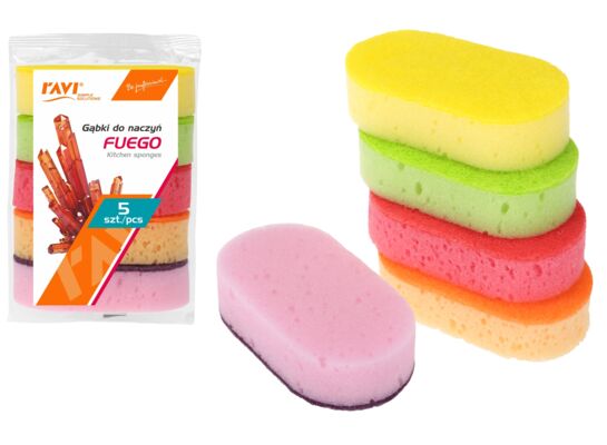 Gąbki do naczyń Fuego 5 sztuk