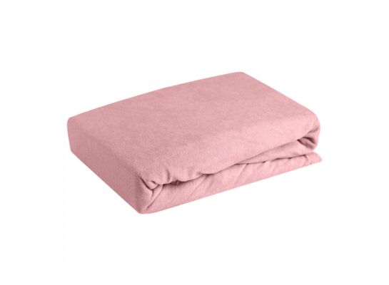 Prześcieradło frotte 160 x 200+20 cm pudrowy róż