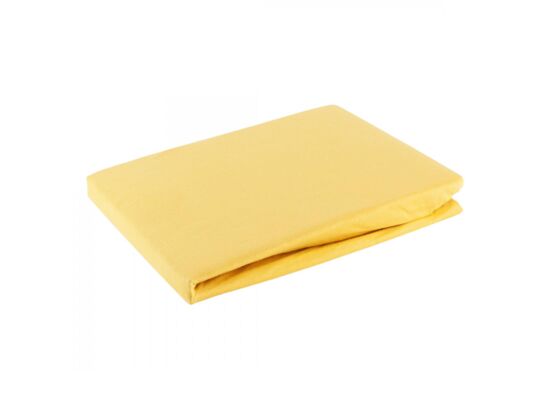 Prześcieradło jersey z gumką 90 x 200+25 cm musztardowy