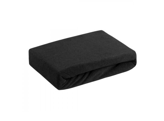 Prześcieradło frotte 180 x 200+20 cm czarny