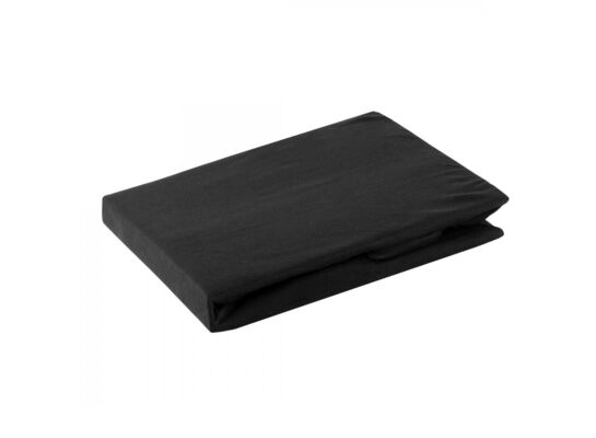 Prześcieradło jersey z gumką 160 x 200+30 cm czarny