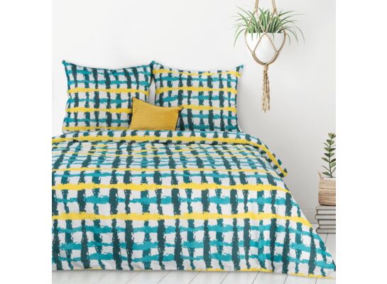 Komplet pościeli IDA/01 160 x 200 cm, 70 x 80 cm/x2 żółto-turkusowy