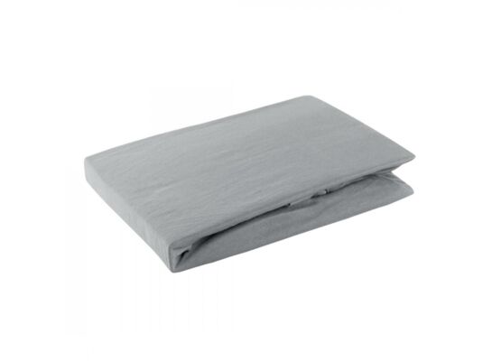 Prześcieradło jersey z gumką 140 x 200+30 cm stalowy
