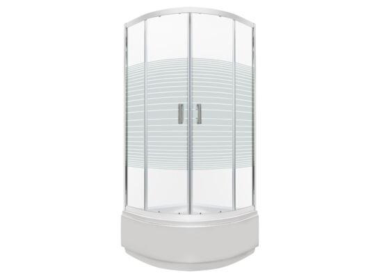 Kabina natryskowa Madera Str 80 GL SOLO półokrągła 80 x 80 x 204 cm z głębokim brodzikiem profil chrom Kerra