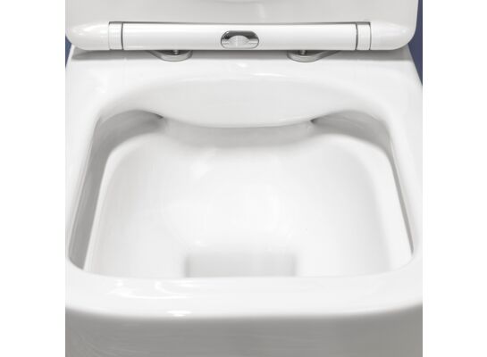 Miska WC bezkołnierzowa Tinos z deską wolnoopadającą, biała Kerra