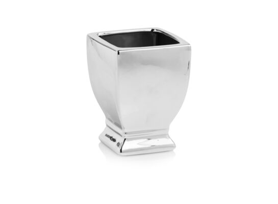 Wazon pucharek kwadratowy 15 cm srebrny