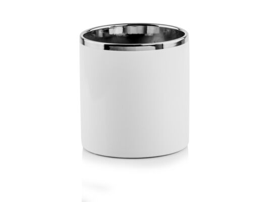 Wazon walec 16 cm biało-srebrny