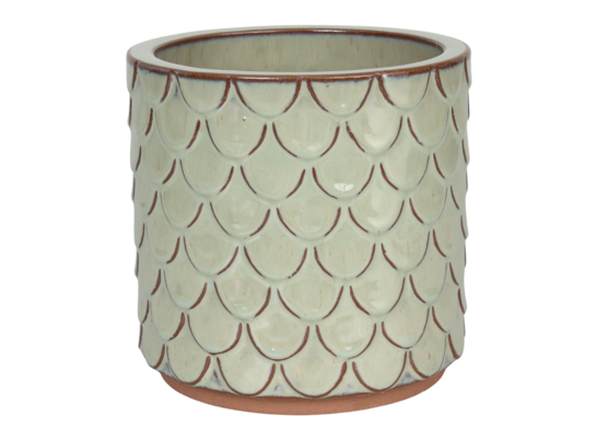 Donica 4397 szkliwo CYLINDER mrozoodporna 28 x 25 cm zieleń 004