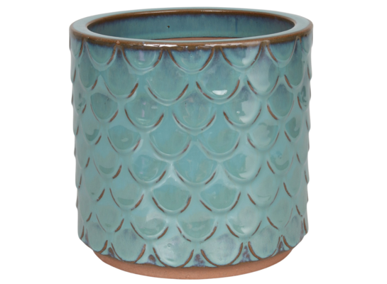 Donica 4397 szkliwo CYLINDER mrozoodporna 36 x 32 cm morski błękit 021