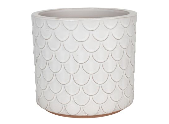 Donica 4397 szkliwo CYLINDER mrozoodporna 17 x 16 cm krem 044