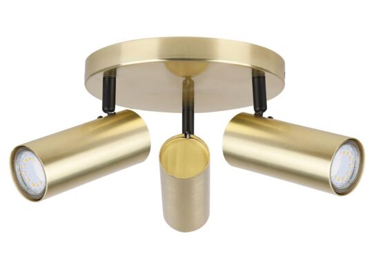 Lampa sufitowa COLLY mosiądz 3 x 15 W GU10 klosz mosiądz