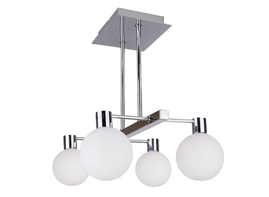 Lampa wisząca MALDUS chrom SZTYCA 4 x 40 W G9 klosz biały