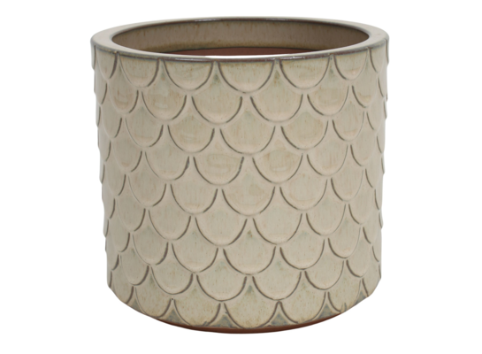 Donica 4397 szkliwo CYLINDER mrozoodporna 28 x 25 cm krem 003