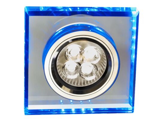Oprawa stropowa SS-22 GU10 50 W+SMD 2,1 W niebieski/chrom